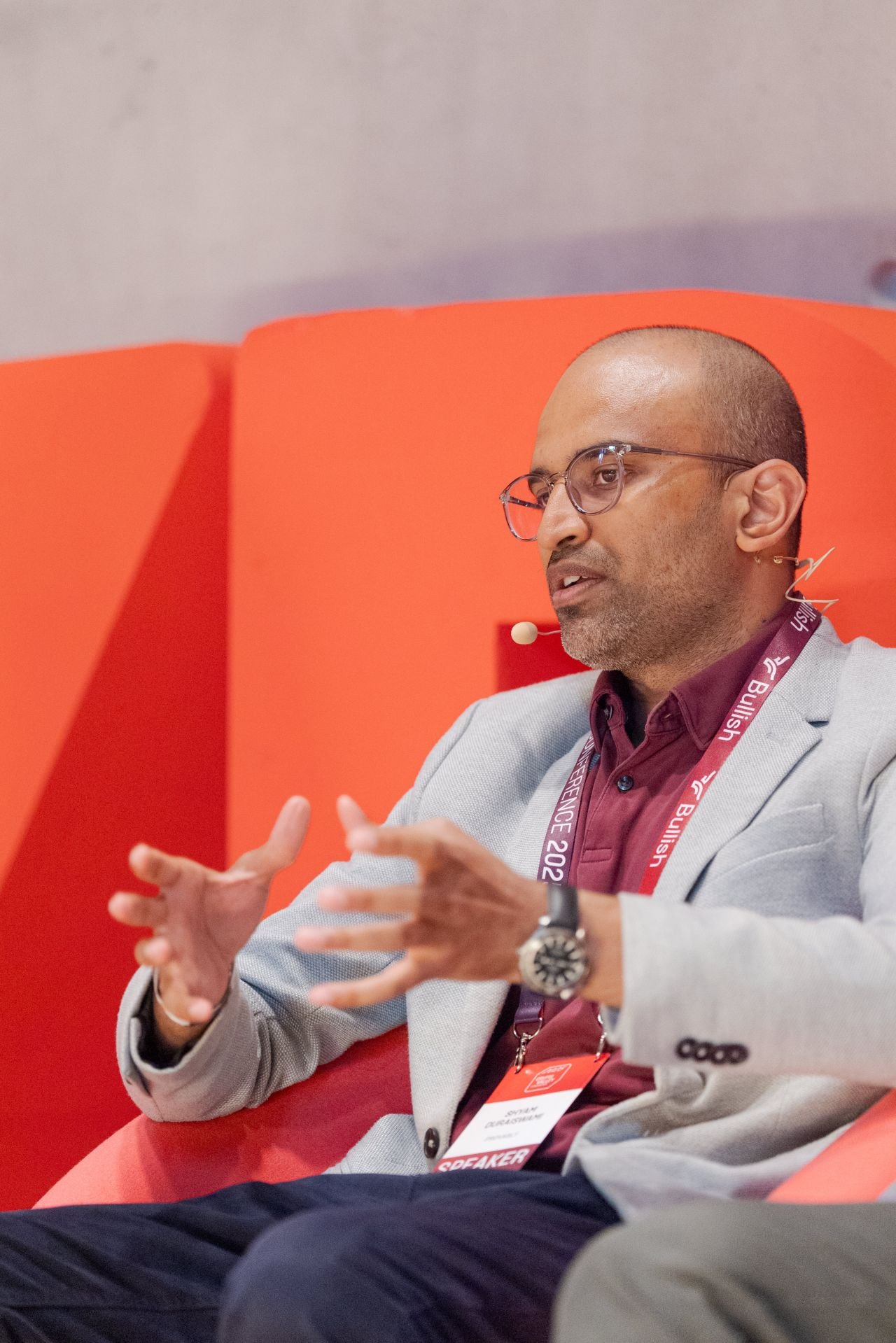 Shyam speaking about AI agents and blockchain